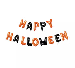 Pacote de 14 balões Feliz Halloween pretos e laranja de 40 cm