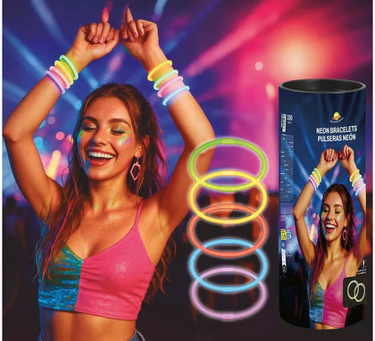 Pack de 15 Pulseras de Luz Neón