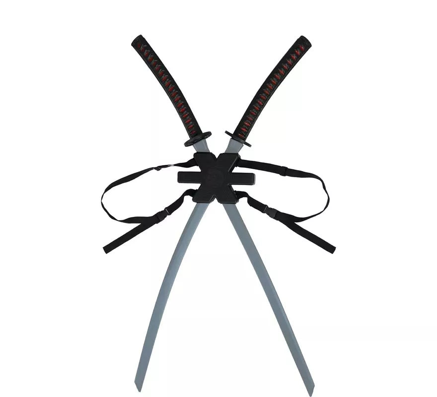 Pack de 2 Espadas Samurái para Espalda de 95 cm de Plástico