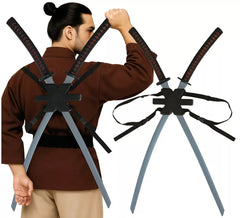 Pacote com 2 espadas de samurai de plástico de 95 cm.