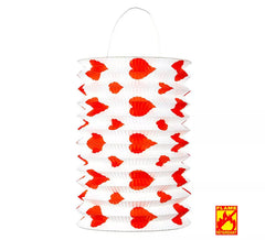 Pack de 2 Lanternas de Corações Vermelhos retardantes de chama 16x28 cm