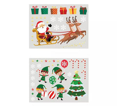 Pacote de 2 Folhas Eletrostáticas para Janelas Papai Noel de 30x40 cm