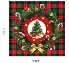 Pack de 20 Guardanapos Árvore de Natal de 33x33 cm
