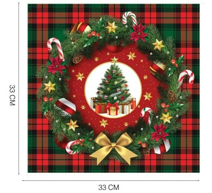 Translation missing: pt-PT.Pack de 20 Servilletas Árbol de Navidad de 33x33 cm