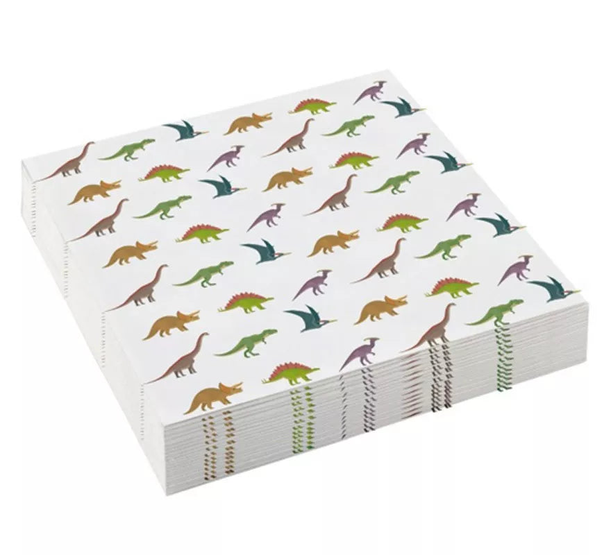 Translation missing: pt-PT.Pack de 20 Servilletas de Dinosaurios de Papel de 25x25 cm