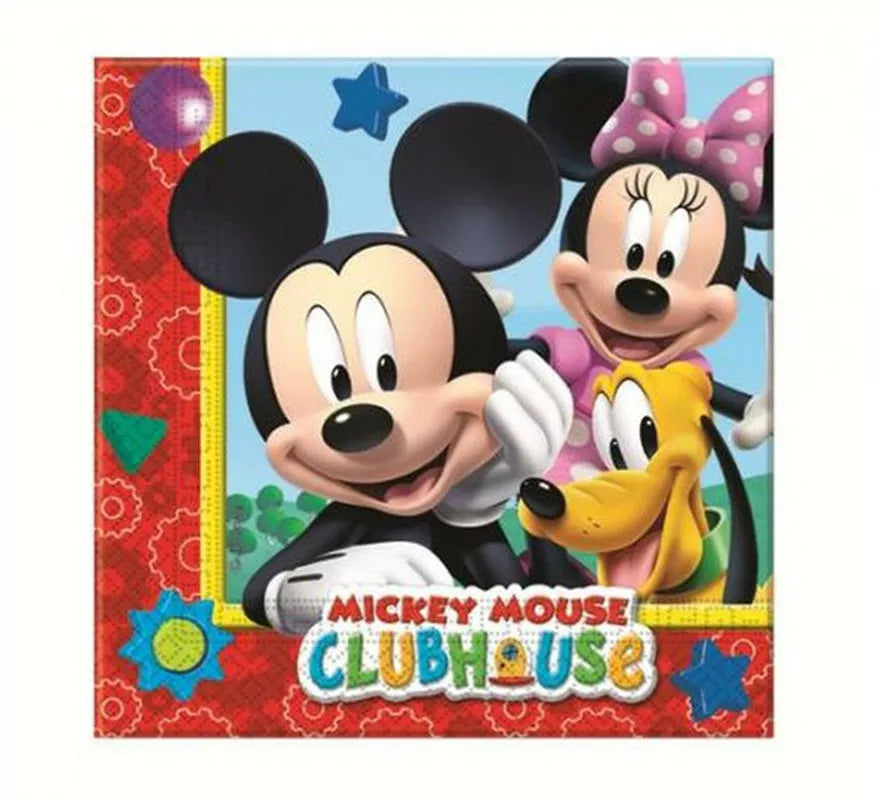 Translation missing: pt-PT.Pack de 20 Servilletas de Mickey Mouse de Papel de 33x33 cm