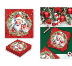 Embalagem de 20 guardanapos de Pai Natal de 16x16 cm