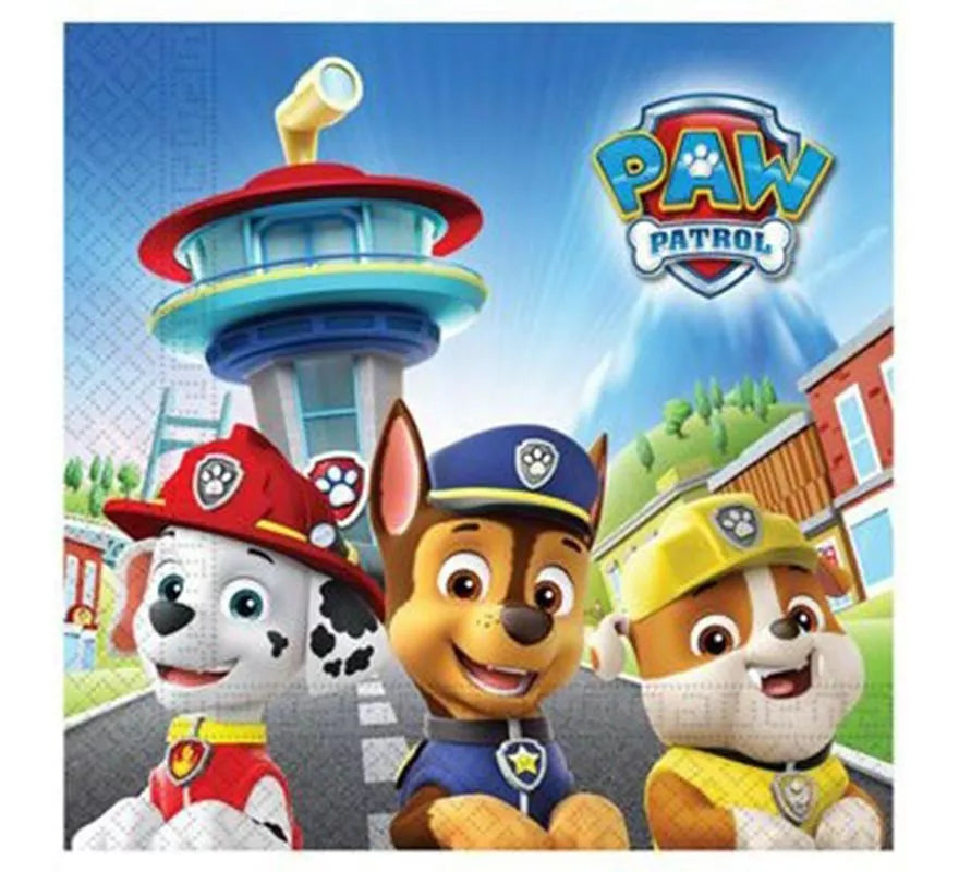 Pack de 20 Servilletas de papel de 33x33 cm de La Patrulla Canina