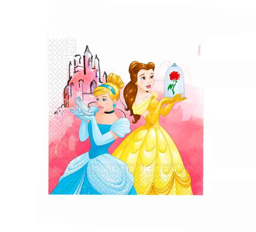 Translation missing: pt-PT.Pack de 20 Servilletas de Princesas Disney de Papel de 33 x 33 cm