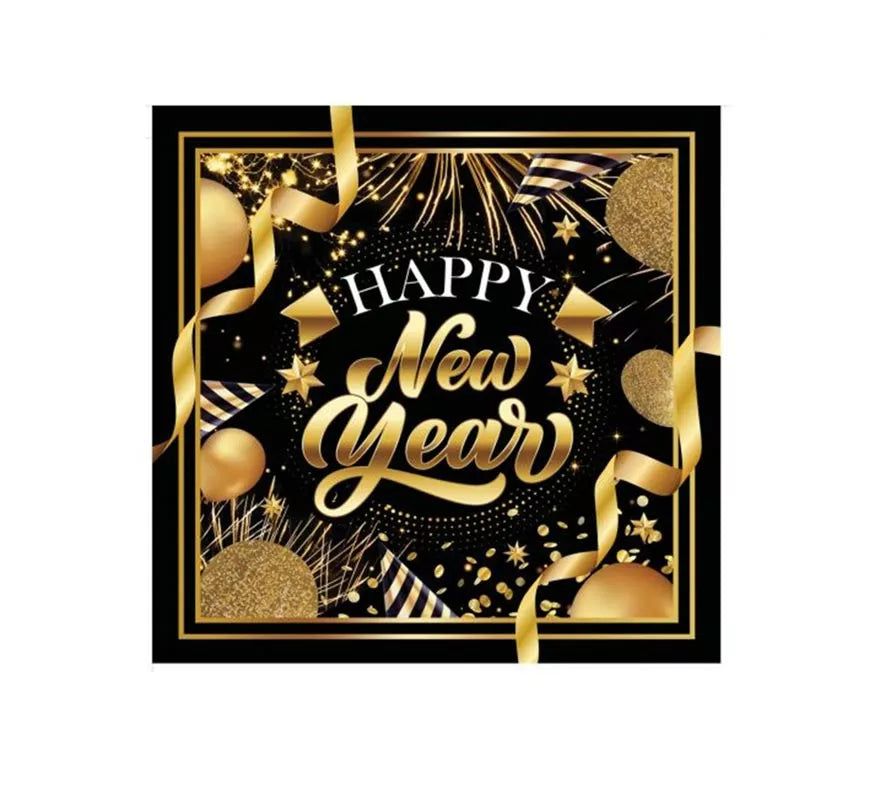 Translation missing: pt-PT.Pack de 20 Servilletas Happy New Year de 16x16 cm