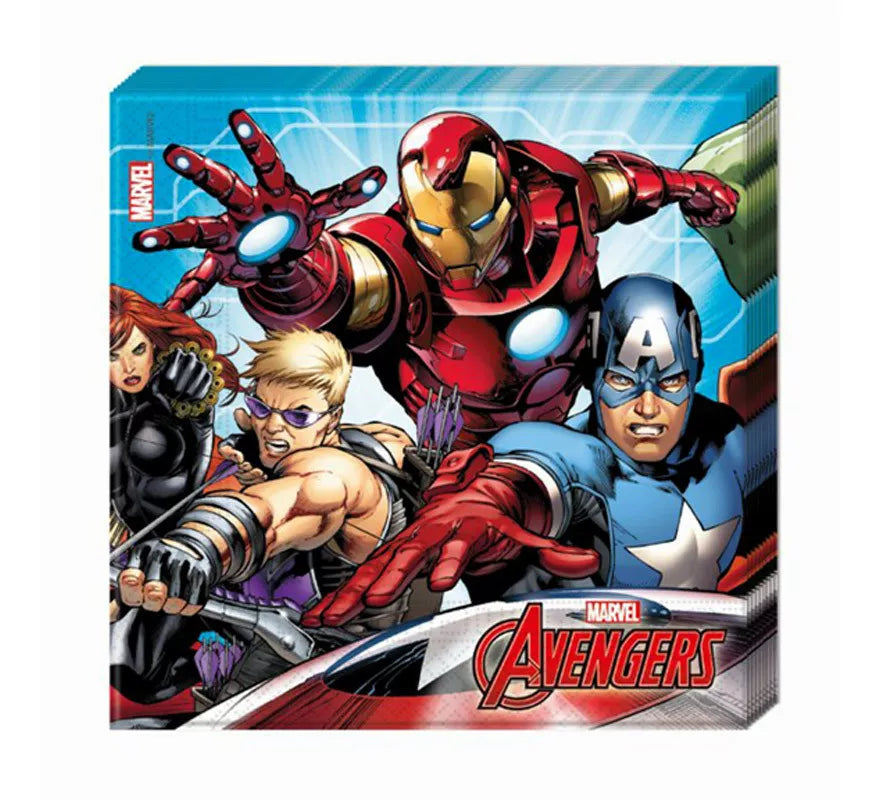 Translation missing: pt-PT.Pack de 20 Servilletas Los Vengadores Avengers de Papel de 33x33 cm