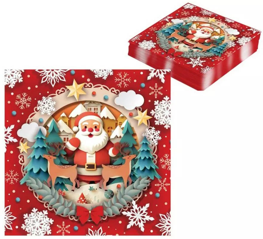 Translation missing: pt-PT.Pack de 20 Servilletas Papá Noel de 33x33 cm