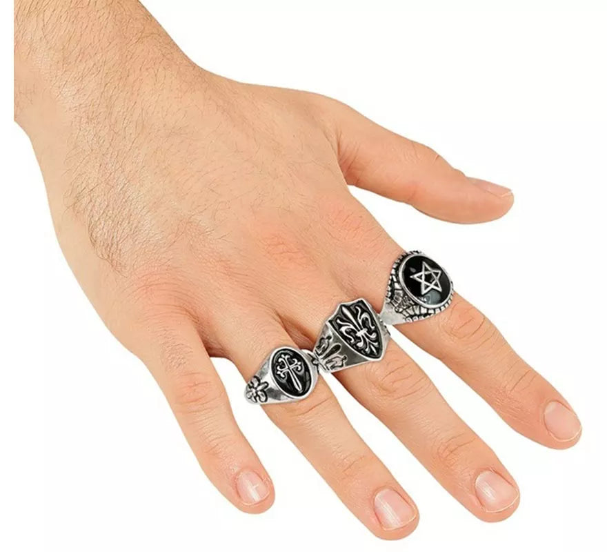 Translation missing: pt-PT.Pack de 3 Anillos Góticos surtidos