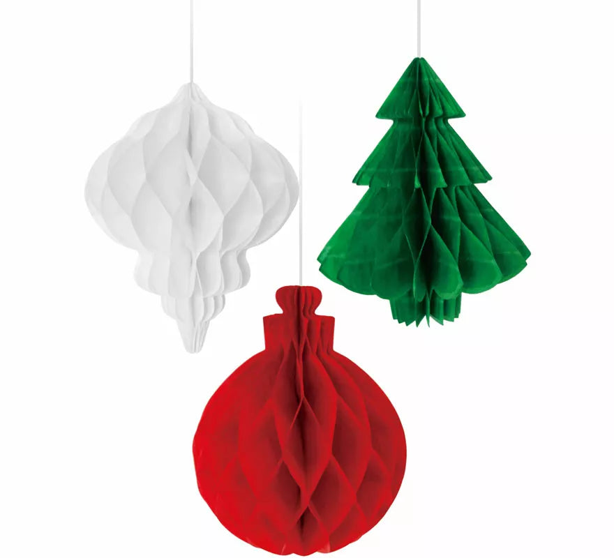 Translation missing: pt-PT.Pack de 3 Colgantes Panal Navideño
