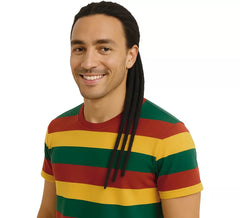 Pacote com 3 extensões de cabelo Rastafári , 50 cm de comprimento, em cores variadas.