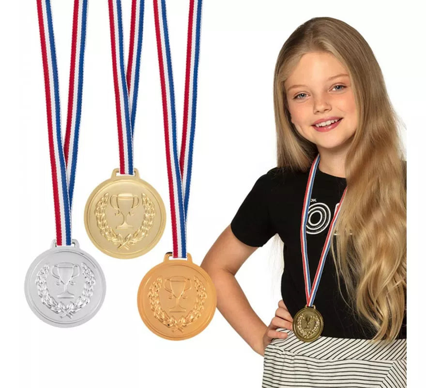 Translation missing: pt-PT.Pack de 3 Medallas de plástico con cinta