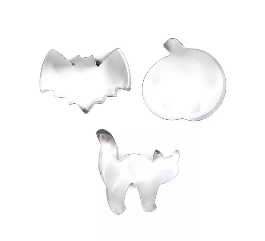 Translation missing: pt-PT.Pack de 3 Moldes de Repostería calabaza, murciélago y gato