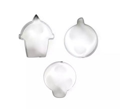Pacote de 3 moldes para pastelaria de gato, lápide e caveira