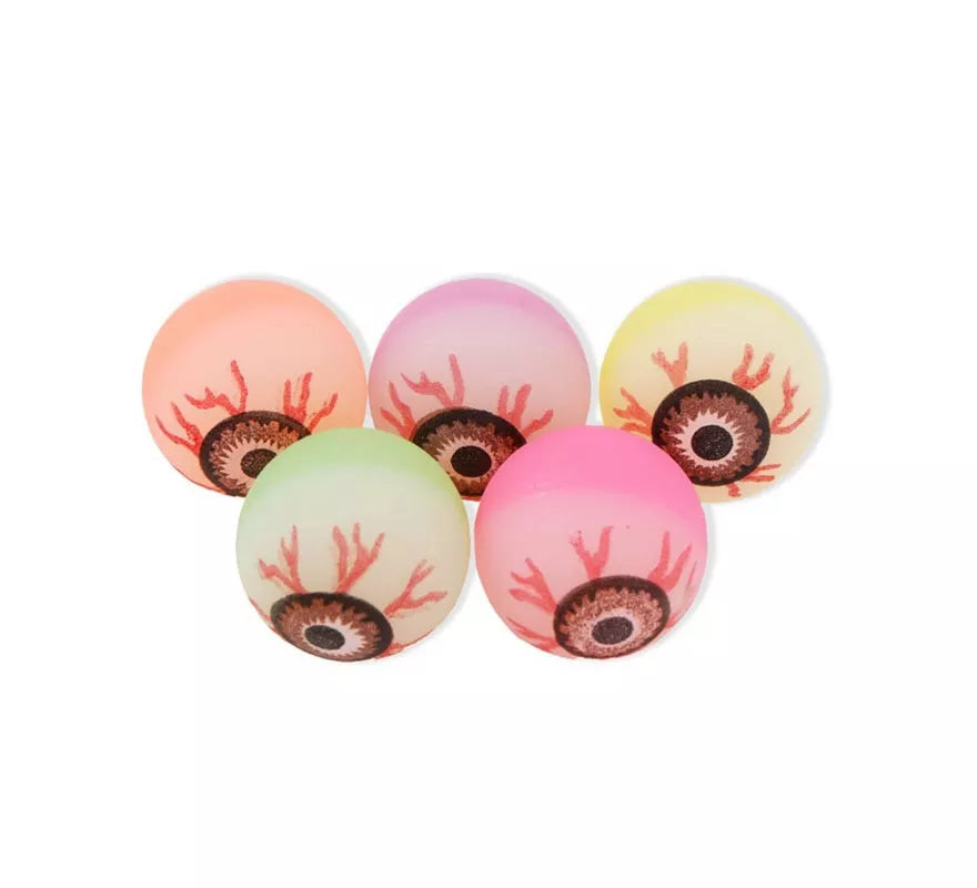 Translation missing: pt-PT.Pack de 3 Pelotas Ojos de goma luminiscente en colores surtidos de 3 cm