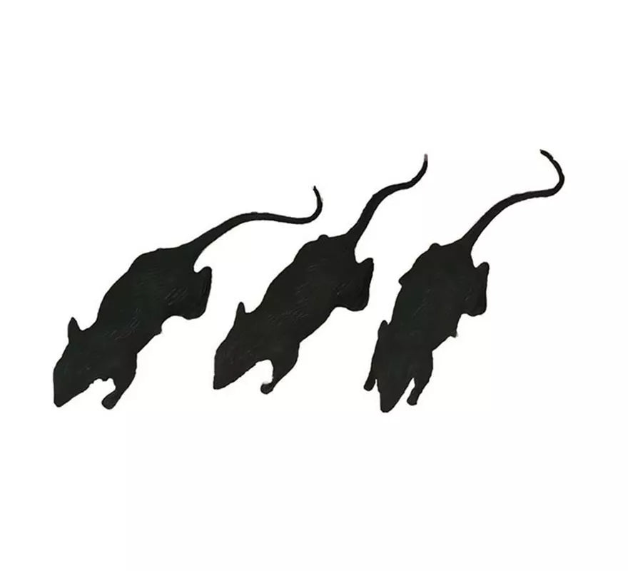 Translation missing: pt-PT.Pack de 3 Ratas negras de 6 cm