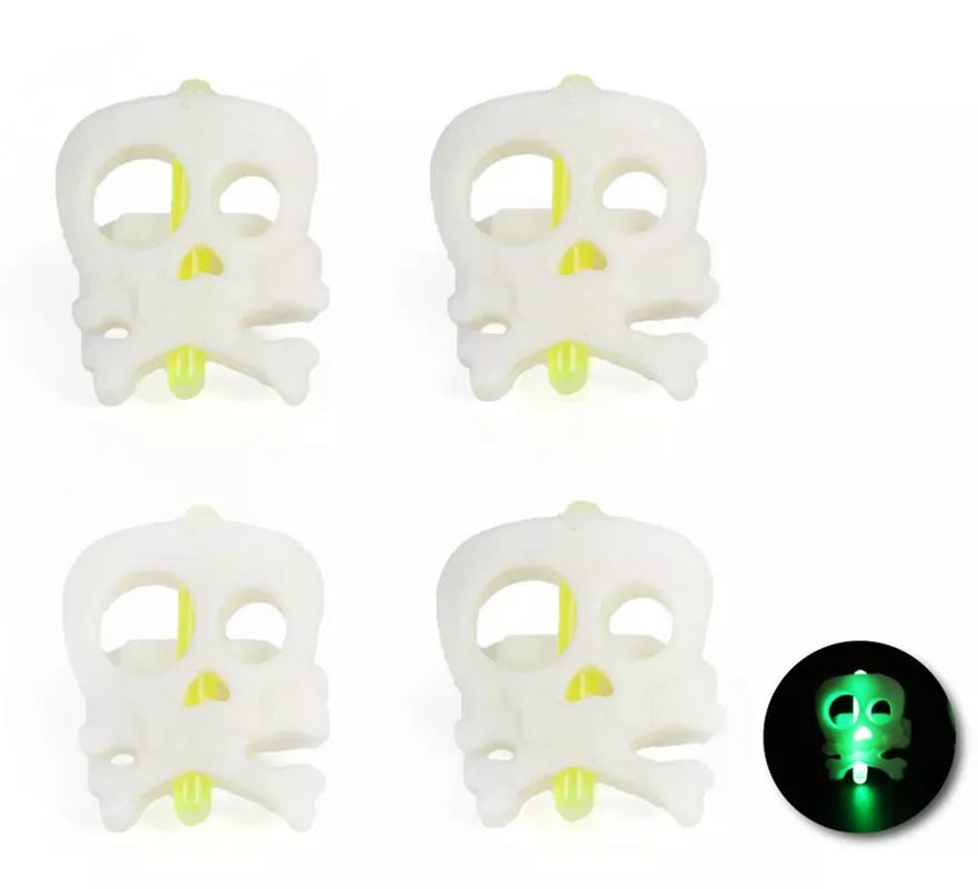 Translation missing: pt-PT.Pack de 4 Anillos calaveras luminiscente de 2,4x2,2x2,6 cm
