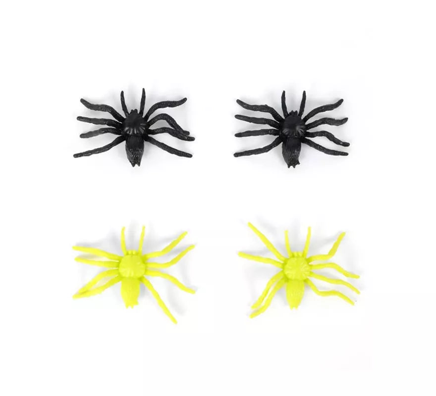 Translation missing: pt-PT.Pack de 4 Arañas negro y amarillo decorativas