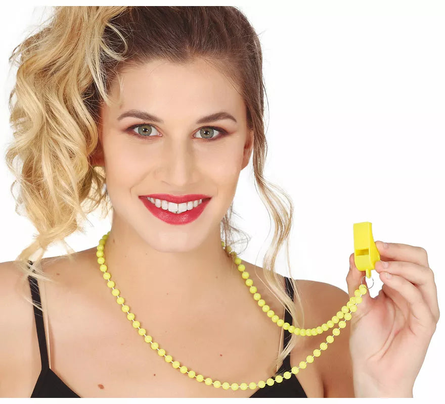 Pack de 4 Collares Neón con Silbato en colores surtidos