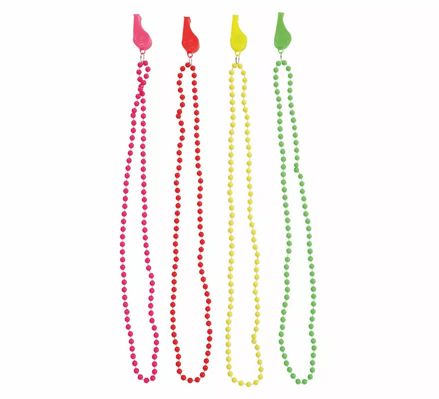 Translation missing: pt-PT.Pack de 4 Collares Neón con Silbato en colores surtidos
