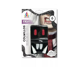 Conjunto de 4 presas de vampiro com 2 cápsulas de sangue