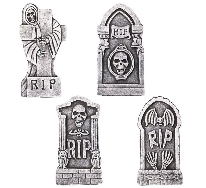 Translation missing: pt-PT.Pack de 4 Lápidas Calaveras de 21,5x6,5x42 cm