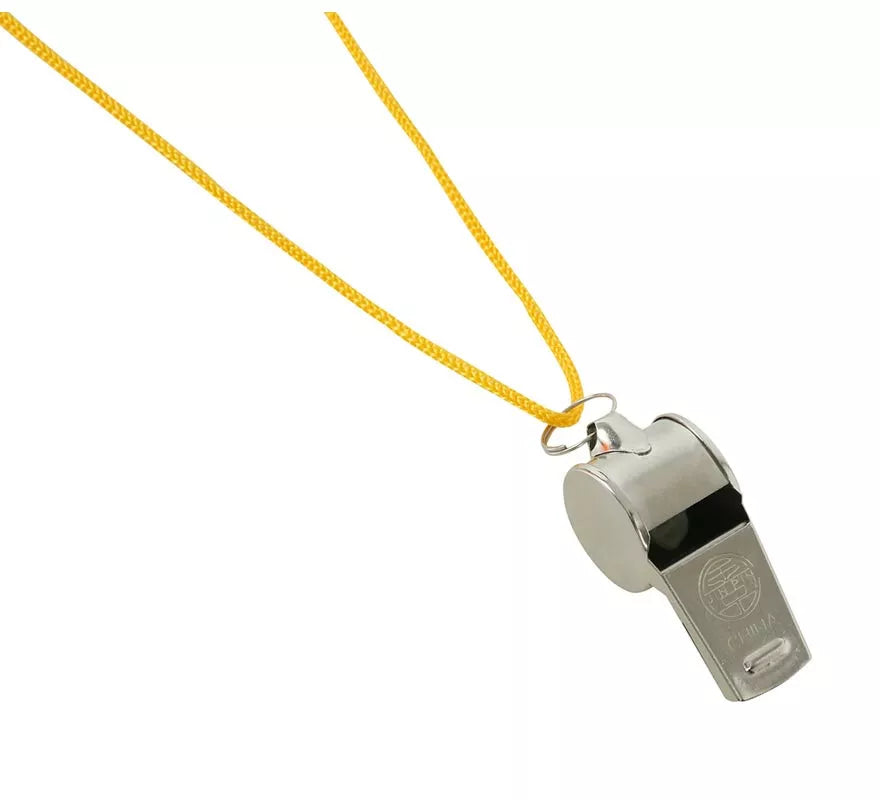 Pack de 4 Pitos Metálicos con cuerda