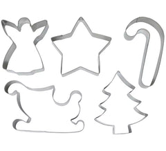 Pacote de 5 formas metálicas para biscoitos de Natal