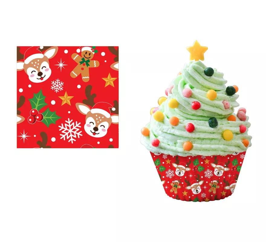 Translation missing: pt-PT.Pack de 50 Moldes de Papel para Cupcakes de Reno de 5 cm