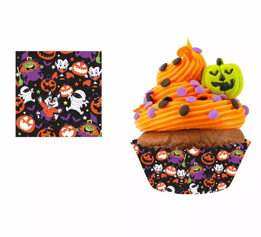 Translation missing: pt-PT.Pack de 50 Papeles Cupcake de Monstruitos de 5 cm