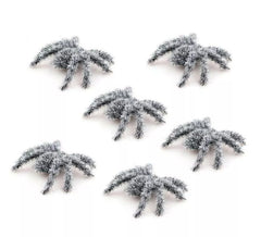 Pacote de 6 aranhas peludas brancas