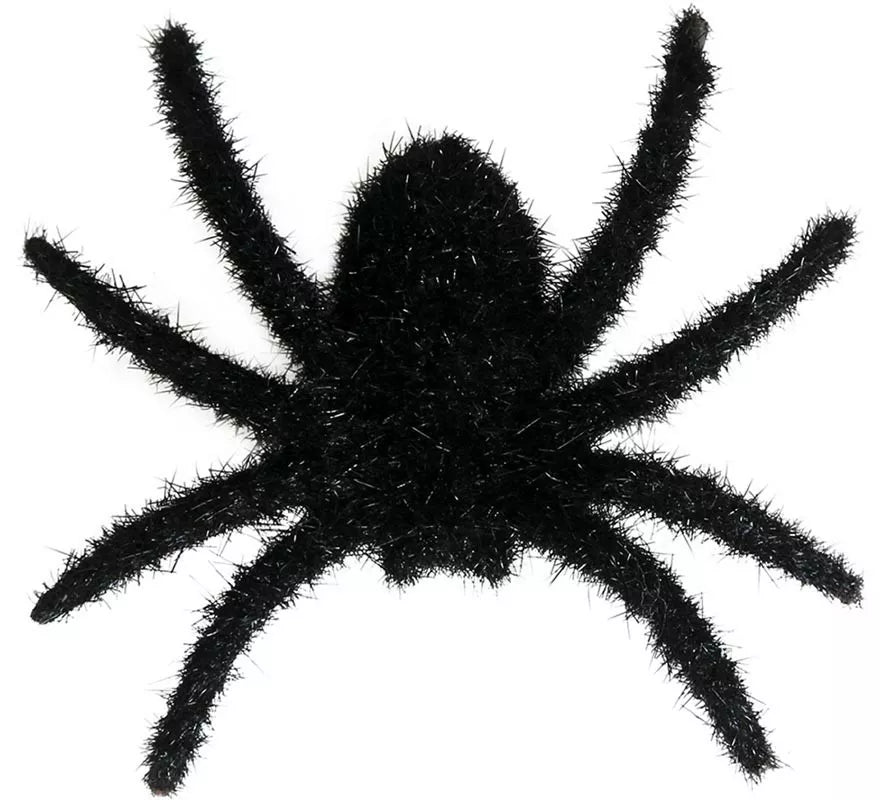 Pack de 6 Arañas Peludas Negras 6 cm