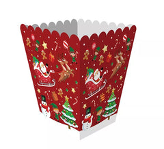 Pacote de 6 sacos de papel para pipocas boneco de neve 18x10,5 cm