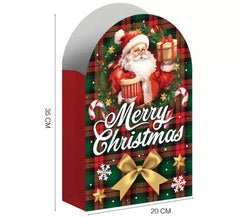 Pacote de 6 sacos de papel para bombons de Papai Noel medindo 16,5x11 cm