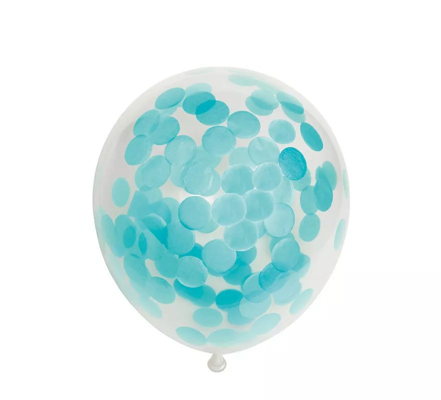 Translation missing: pt-PT.Pack de 6 Globos Confetti de papel color Azul Bebé de 30 cm