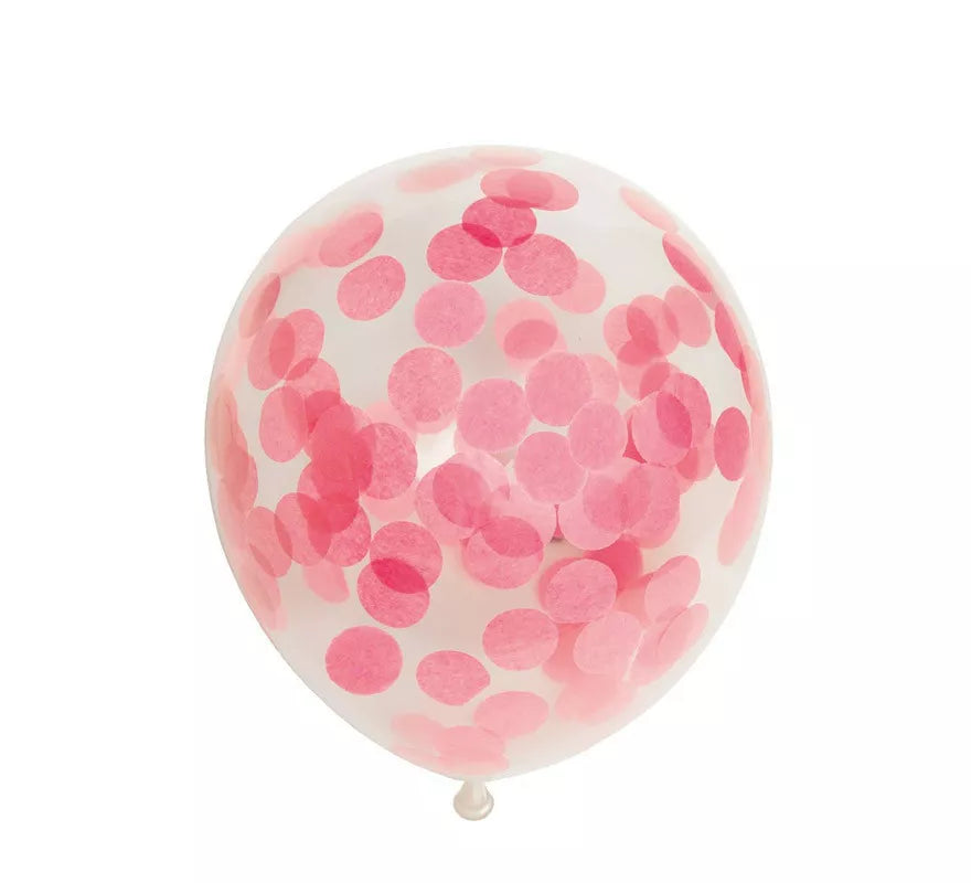 Translation missing: pt-PT.Pack de 6 Globos Confetti de papel color Rosa Bebé de 30 cm