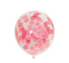 Pack de 6 Balões de Confete Rosa Bebé 30 cm