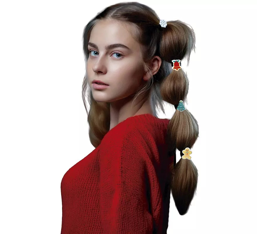 Translation missing: pt-PT.Pack de 6 gomas de Pelo Navideñas en modelos surtidos
