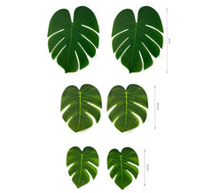 Pacote de 6 folhas de samambaia havaiana em três tamanhos diferentes