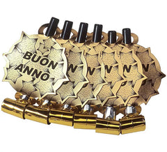 Pack de 6 Golden Noisemakers 'Buon Anno' para a passagem de ano