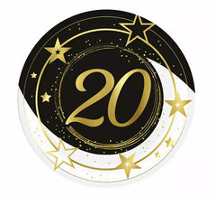 Pack de 6 Pratos 20 Anos de 23 cm