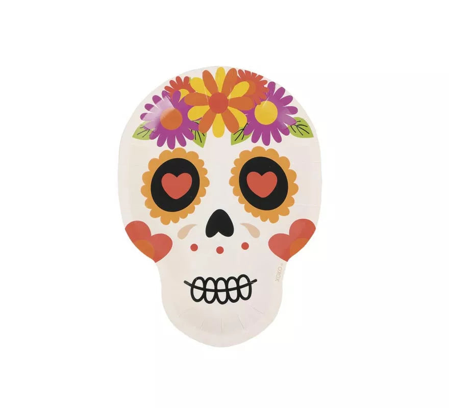 Translation missing: pt-PT.Pack de 6 Platos Calavera de papel de 18x25 cm