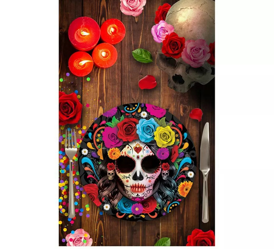 Translation missing: pt-PT.Pack de 6 Platos Catrina colorida de 23 cm