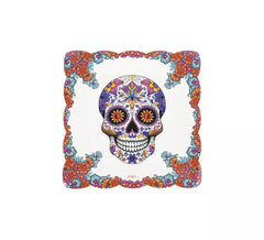 Pacote de 6 placas quadradas de papel para caveiras de 20,5x20,5 cm