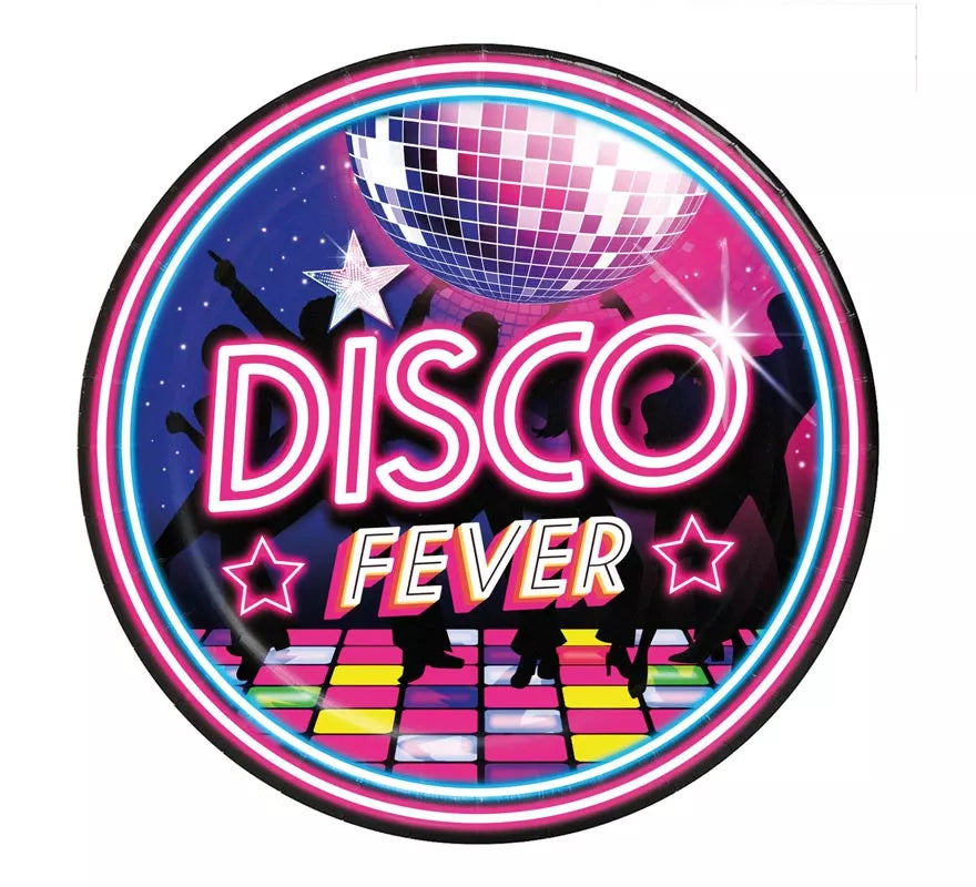 Translation missing: pt-PT.Pack de 6 Platos Disco Fever de 23 cm