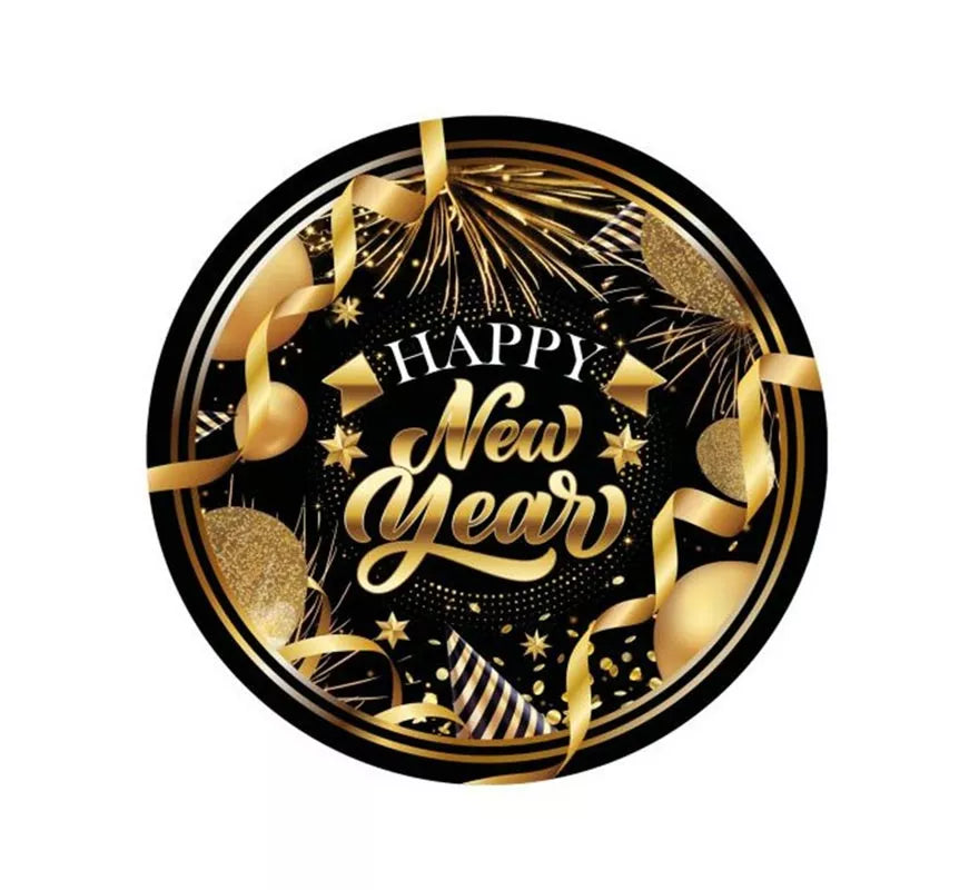 Translation missing: pt-PT.Pack de 6 Platos Happy New Year de 23 cm